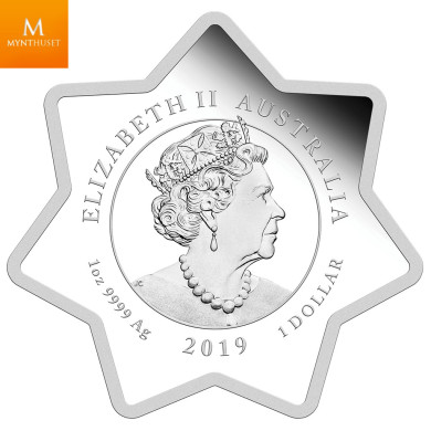 Australia 2019 MERRY CHRISTMAS 1 OZ  STJERNE FORMET MYNT I KVALITET PROOF