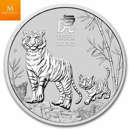 Australia 2022 1 oz Sølv Lunar S3 «Year of the Tiger» BU M/Kapsel