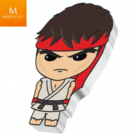 Niue 2021 STREET FIGHTER II™ 2 DOLLAR 2021 1 OZ  SØLV "30TH ANNIVERSARY VIDEO GAME" KVALITET PROOF I SKRIN MED COA