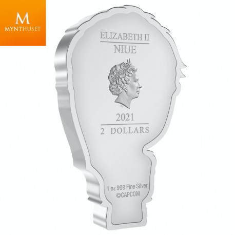 Niue 2021 STREET FIGHTER II™ 2 DOLLAR 2021 1 OZ  SØLV "30TH ANNIVERSARY VIDEO GAME" KVALITET PROOF I SKRIN MED COA