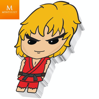 Niue 2021 STREET FIGHTER II™ 2 DOLLAR 2021 1 OZ  SØLV "30TH ANNIVERSARY VIDEO GAME" KVALITET PROOF I SKRIN MED COA