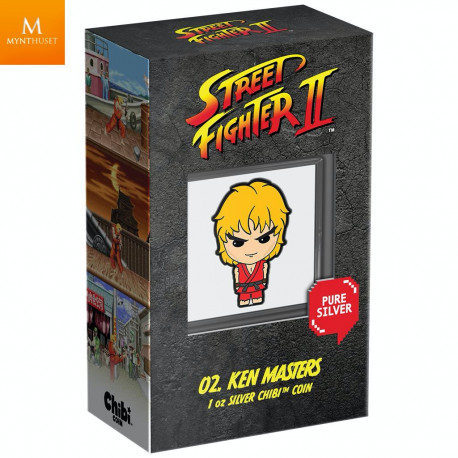 Niue 2021 STREET FIGHTER II™ 2 DOLLAR 2021 1 OZ  SØLV "30TH ANNIVERSARY VIDEO GAME" KVALITET PROOF I SKRIN MED COA
