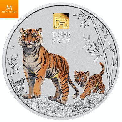 Australia 2022 YEAR OF THE TIGER  30 DOLLAR 1 KILO  LUNAR III MED GULL "PRIVY MARK" KVALITET BU Australia 2022 YEAR OF THE TIGER  30 DOLLAR 1 KILO  LUNAR III MED GULL "PRIVY MARK" KVALITET BU