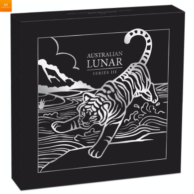 Australia 2022 YEAR OF THE TIGER  30 DOLLAR 1 KILO  LUNAR III MED GULL "PRIVY MARK" KVALITET BU Australia 2022 YEAR OF THE TIGER  30 DOLLAR 1 KILO  LUNAR III MED GULL "PRIVY MARK" KVALITET BU