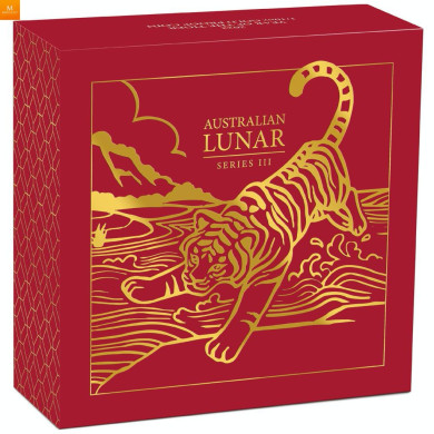 Australia 2022 1/10 oz Gull Lunar S3 «Year of the Tiger» Proof M/Etui & COA Australia 2022 1/10 oz Gull Lunar S3 «Year of the Tiger» Proof M/Etui & COA