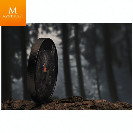 Ekslusiv og råstilig! Palau 2021 10 DOLLAR EAGLE UGLE 2 OZ  HUNTERS BY NIGHT KVALIITET BLACK PROOF ULTRA HIGH RELIEF