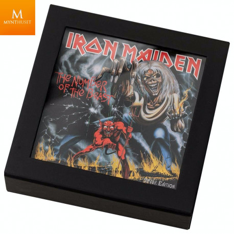Cook Islands 2022 IRON MAIDEN  5 DOLLAR 1 OZ  THE NUMBER OF THE BEAST KVALITET SORT PROOF
