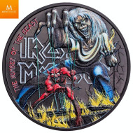 Cook Islands 2022 IRON MAIDEN  5 DOLLAR 1 OZ  THE NUMBER OF THE BEAST KVALITET SORT PROOF