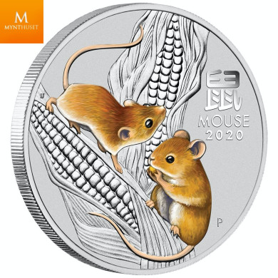 Australia 2020 1 oz Sølv Lunar S3 «Year of the Mouse» BU M/Kapsel Australia 2020 1 oz Sølv Lunar S3 «Year of the Mouse» BU M/Kapsel