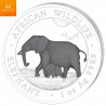 Somalia 2022 ELEFANT "BLACK & WHITE"  SETT 2 X 100 SHILLINGS AFRICAN WILDLIFE KVALITET BU I SKRIN MED COA