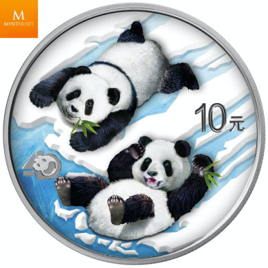 KINA 2022 PANDA 30 GRAM 10 YUAN FARGE  40 ÅRS JUBILEUMSUTGAVE I KVALITET BU I KAPSEL MED BEVIS KINA 2022 PANDA 30 GRAM 10 YUAN FARGE  40 ÅRS JUBILEUMSUTGAVE I KVALITET BU I KAPSEL MED BEVIS