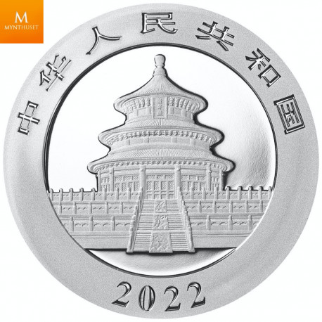 KINA 2022 PANDA 30 GRAM 10 YUAN FARGE  40 ÅRS JUBILEUMSUTGAVE I KVALITET BU I KAPSEL MED BEVIS