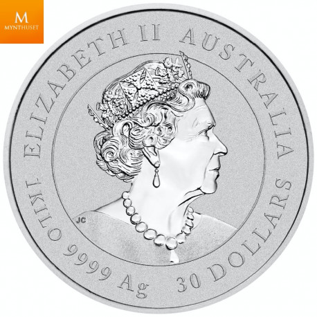 Australia 2022 YEAR OF THE TIGER  30 DOLLAR 1 KILO  LUNAR III MED GULL "PRIVY MARK" KVALITET BU