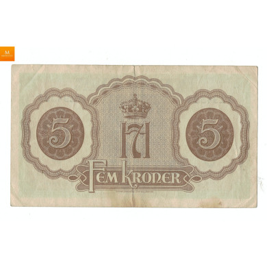 5 kroner 1944 Y 194384, London kvalitet God 1 5 kroner 1944 Y 194384, London kvalitet God 1
