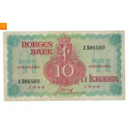 10 krone Z 386589, London Kvalitet 1/1+