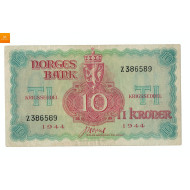10 krone Z 386589, London Kvalitet 1/1+