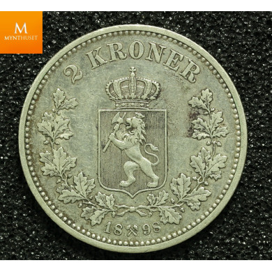 2 kroner 1898 kvalitet 1+