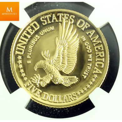 USA 5 dollar 1987 W Constitution kvalitet proof, NGC PF70 USA 5 dollar 1987 W Constitution kvalitet proof, NGC PF70