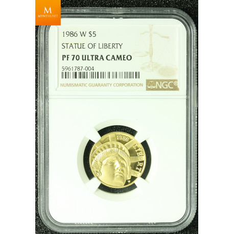 USA 5 dollar 1987 W Constitution kvalitet proof, NGC PF70