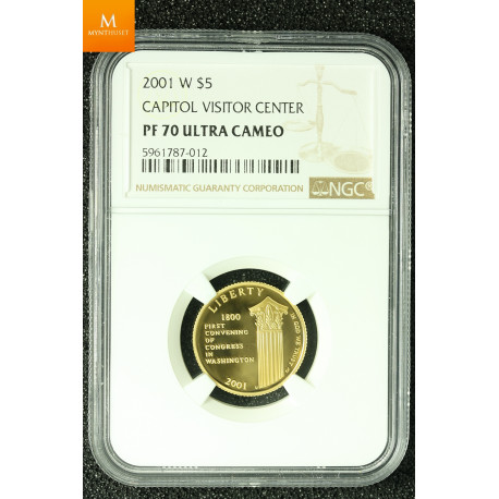 USA 5 dollar 1987 W Constitution kvalitet proof, NGC PF70