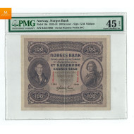 100 kroner 1940 B kvalitet 1/1+ pen, PMG XF45 EPQ