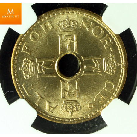 London 25 øre 1942 Kvalitet 0, NGC MS66