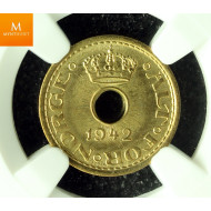 London 25 øre 1942 Kvalitet 0, NGC MS66