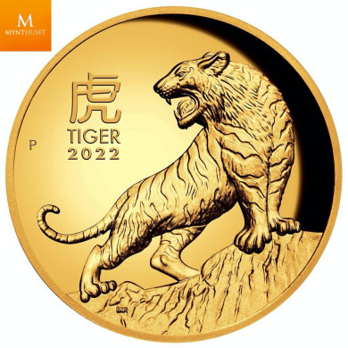SJELDEN! Australia 2022 YEAR OF THE TIGER 1 OZ  GULL LUNAR SERIE 3 KVALITET PROOF HIGH RELIEF SJELDEN! Australia 2022 YEAR OF THE TIGER 1 OZ  GULL LUNAR SERIE 3 KVALITET PROOF HIGH RELIEF