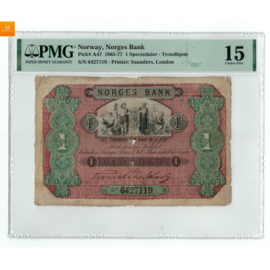 1 Speciedaler 1874 PMG Fine 15 "Holes"