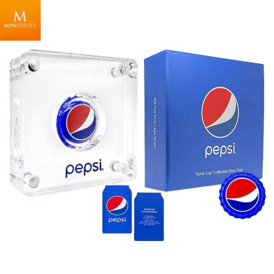 Chad 2022 PEPSI® SØLV MYNT "FLASKEKORK" FORMET MYNT I KVALITET PROFF MED SKIN OG COA Chad 2022 PEPSI® SØLV MYNT "FLASKEKORK" FORMET MYNT I KVALITET PROFF MED SKIN OG COA