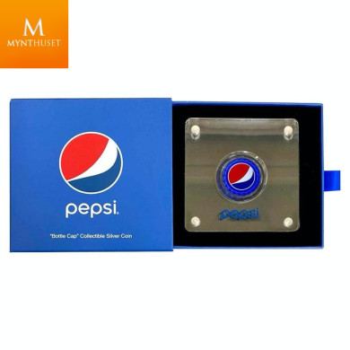Chad 2022 PEPSI® SØLV MYNT "FLASKEKORK" FORMET MYNT I KVALITET PROFF MED SKIN OG COA Chad 2022 PEPSI® SØLV MYNT "FLASKEKORK" FORMET MYNT I KVALITET PROFF MED SKIN OG COA