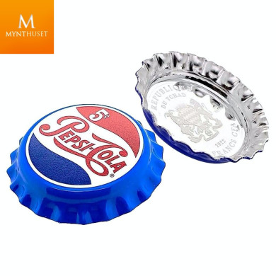 Chad 2022 PEPSI® SØLV MYNT "FLASKEKORK" FORMET MYNT I KVALITET PROFF MED SKIN OG COA Chad 2022 PEPSI® SØLV MYNT "FLASKEKORK" FORMET MYNT I KVALITET PROFF MED SKIN OG COA