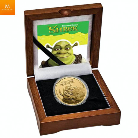 NYHET! Niue 2021 SHREK™  1 OZ GULL 250 $ Kvalitet: BU OPPLAG KUN 200 mynter