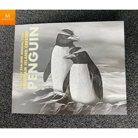 New Zealand 2020 "CRESTED PENGUIN"  1oz sølv i kapsel med ekthetsbevis