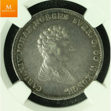 1/2 Speciedaler 1827 kvalitet 1+/01, NGC AU53