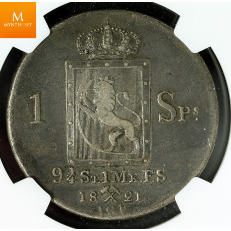 Speciedaler 1821 kvalitet 1/1+, NGC VF30