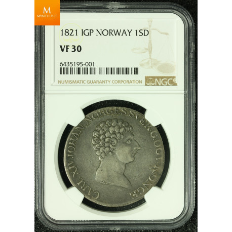 Speciedaler 1821 kvalitet 1/1+, NGC VF30