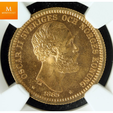 Sweden 20 kronor 1885 kvalitet 0/01, NGC MS63 Sweden 20 kronor 1885 kvalitet 0/01, NGC MS63