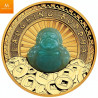 EKSLUSIV NYHET! Tuvalu 2021 1 OZ GULL "LAUGHING BUDDHA" 3D BUDDHA LAGET AV JADE KVALITET PROOF MED SKRIN OG COA OPPLAG KUN 288