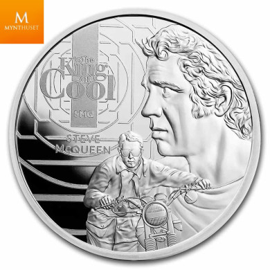 2021 Samoa 1 oz Silver Steve McQueen The King of Cool kvalitet BU i kapsel 2021 Samoa 1 oz Silver Steve McQueen The King of Cool kvalitet BU i kapsel