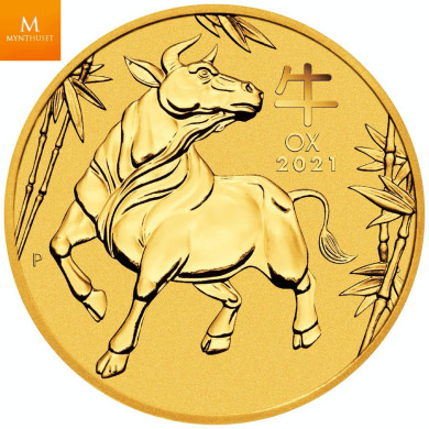 Australia 2022  1/10 oz Gull Lunar S3 «Year of the Tiger» Kvalitet BU i Kapsel