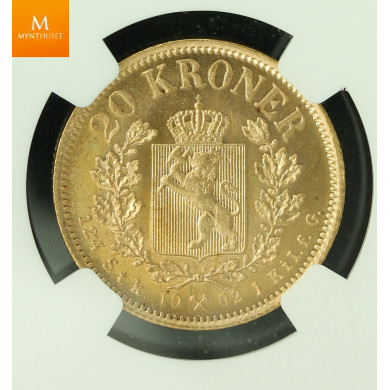 20 kroner 1902 kvalitet 0/01, NGC MS66 20 kroner 1902 kvalitet 0/01, NGC MS66