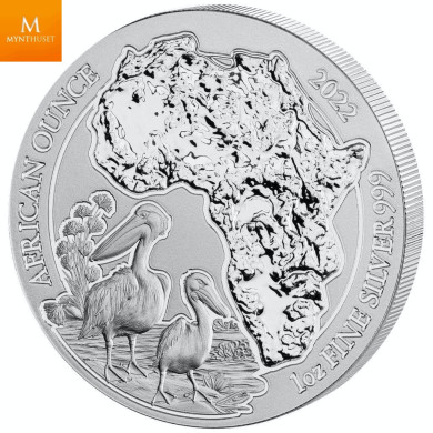 Rwanda 2022 PELICAN 1 OZ  50 Francs 1 Oz Sølv i kvalitet BU i kapsel
