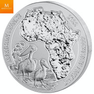 Rwanda 2022 PELICAN 1 OZ  50 Francs 1 Oz Sølv i kvalitet BU i kapsel