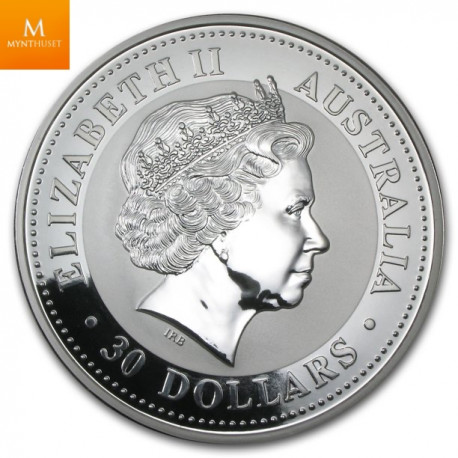 Sjelden! 2002 Australia 1 kilo Sølv "Year of the Horse" kvalitet BU (Diamond Eye) Meget lavt opplag!