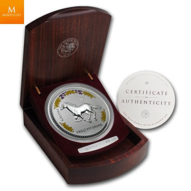 Sjelden! 2002 Australia 1 kilo Sølv "Year of the Horse" kvalitet BU (Diamond Eye) Meget lavt opplag! Sjelden! 2002 Australia 1 kilo Sølv "Year of the Horse" kvalitet BU (Diamond Eye) Meget lavt opplag!
