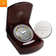 Sjelden! 2002 Australia 1 kilo Sølv "Year of the Horse" kvalitet BU (Diamond Eye) Meget lavt opplag!