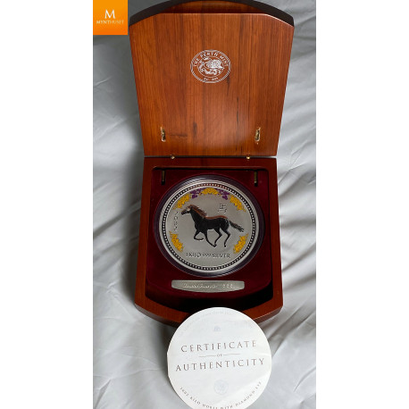 Sjelden! 2002 Australia 1 kilo Sølv "Year of the Horse" kvalitet BU (Diamond Eye) Meget lavt opplag!