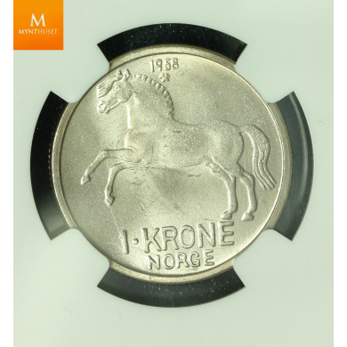 1 krone 1958 kvalitet 0, NGC MS65