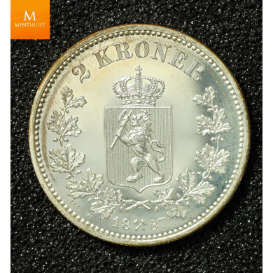 2 kroner 1887 "Retrike"